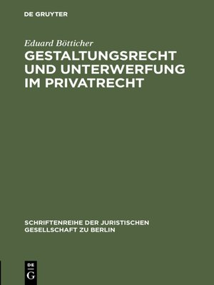 cover image of Gestaltungsrecht und Unterwerfung im Privatrecht